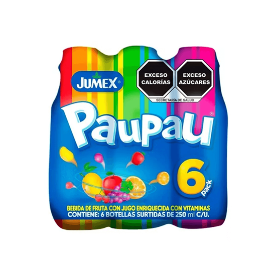 Imagen de Bebida de fruta con jugo sabores surtidos Jumex Pau Pau 6 pack de 250ml c/u