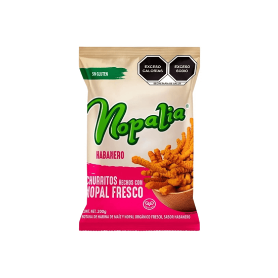 Imagen de Churritos de nopal veganos sin gluten sabor habanero Nopalia 80g