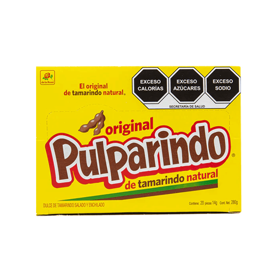 Imagen de Dulce de tamarindo De la Rosa Pulparindo Original 20 pzas de 14g c/u (280g)