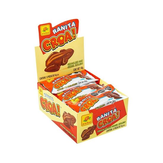 Imagen de Chocolate con cereal inflado De la Rosa Ranita Croa 12 pzas de 16g c/u (192g)