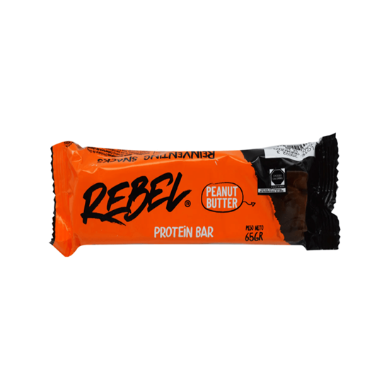 Imagen de Barra de proteína sabor crema de cacahuate con chocolate REBEL 65g