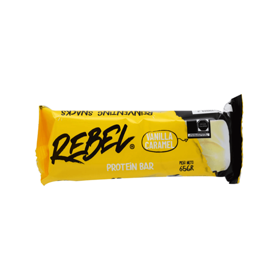 Imagen de Barra de proteína sabor vainilla caramelo con chocolate blanco REBEL 65g