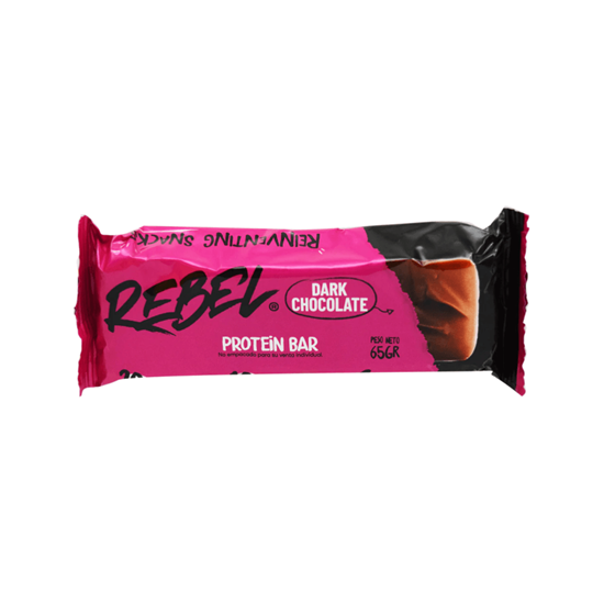 Imagen de Barra de proteína con chocolate obscuro sabor vainilla REBEL 65g
