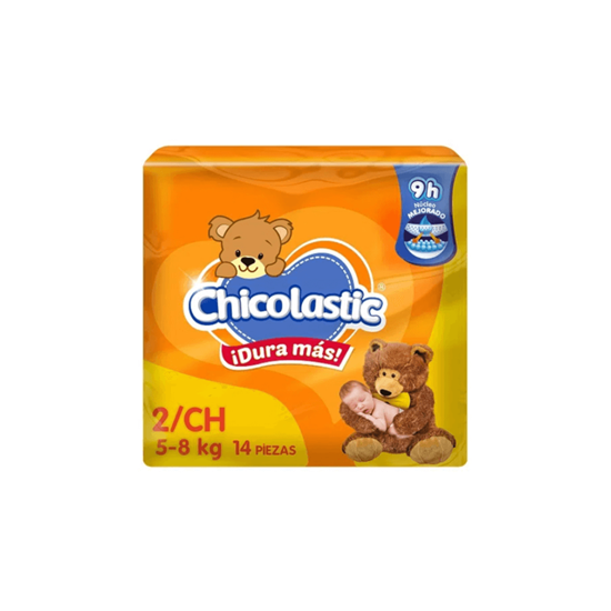 Imagen de Pañal desechable unisex etapa 2 talla chico (5-8kg) Chicolastic 14 pañales