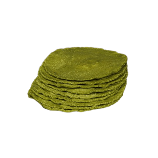 Imagen de Tortilla de maíz con nopal hecha a mano 12 pzas