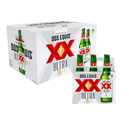 Imagen de Cerveza Dos Equis XX Ultra Lager botella de vidrio 24 pack de 355ml c/u