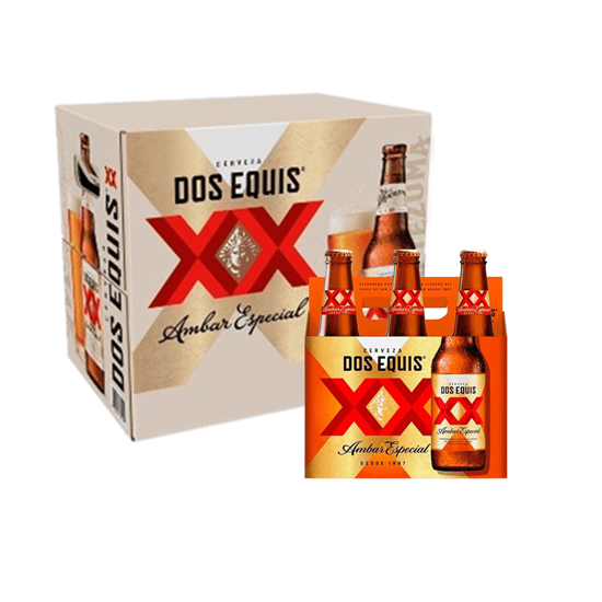 Imagen de Cerveza Dos Equis Ámbar Especial caja con 4 packs de 6 botellas de vidrio de 355ml c/u