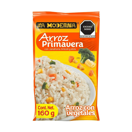 Imagen de Arroz instantáneo primavera con zanahoria, brócoli y elote La Moderna 160g