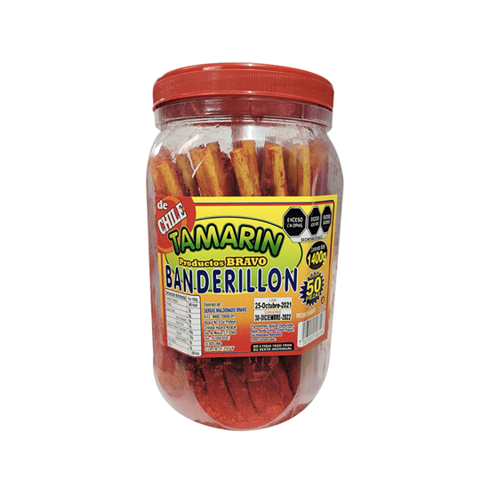Imagen de Paleta de tamarindo enchilada Tamarin Banderillon 50 pzas (1.4 kg)