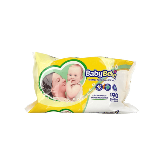 Imagen de Toallitas húmedas para bebé sin parabenos ni alcohol BabyBebe 90 pzas