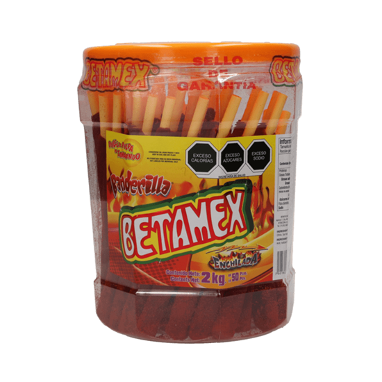 Imagen de Paleta de tamarindo enchilada Betamex Banderilla 50 pzas (2kg)