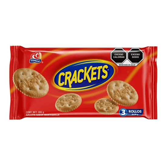 Imagen de Galletas sabor mantequilla Crackets 3 rollos de 89g c/u (267g)