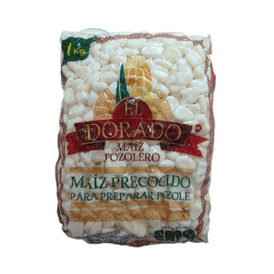 Imagen de Maíz pozolero precocido drenado (sin agua) El Dorado 1kg