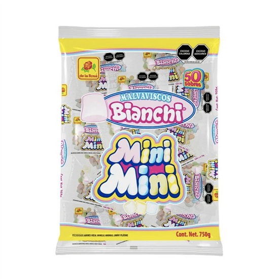 Imagen de Bombones mini De la Rosa Malvaviscos Bianchi Mini Mini 50 pzas (750g)