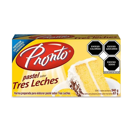 Imagen de Harina preparada para elaborar pastel sabor tres leches Pronto 540g