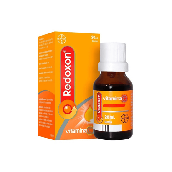 Imagen de Ácido ascórbico (vitamina C) solución sabor caramelo Bayer Redoxon Gotas 20ml