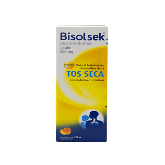 Imagen de Jarabe para tos seca Dextrometorfano 200mg Sanfer Bisolsek 120ml