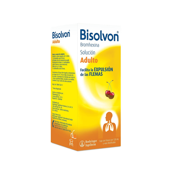 Imagen de Jarabe para expulsar flemas Bromhexina solución Sanfer Bisolvon Adulto 120ml