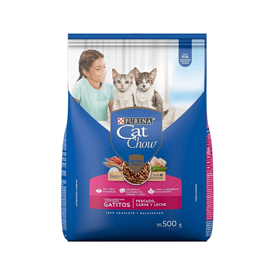 Imagen de Alimento para gato Purina Cat Chow Defense Plus+ Gatitos pescado, carne y leche 500g