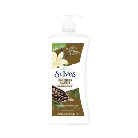 Imagen de Crema corporal con cacao & vainilla St. Ives Humectación Radiante 532ml