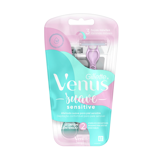 Imagen de Máquinas para afeitar desechables Gillette Venus Suave 3 hojas 2 pzas