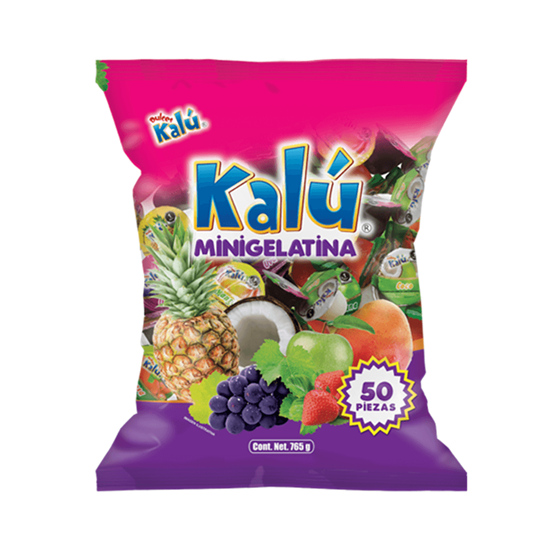 Imagen de Mini gelatina sabores frutrales Kalú 50 pzas (765g)