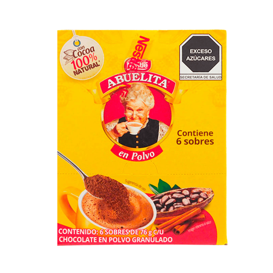 Imagen de Chocolate en polvo granulado Nestlé Abuelita 6 sobres de 76g c/u (456g)