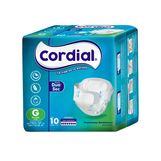 Imagen de Protectores anatómicos desechables unisex para adulto talla G Cordial 10 pzas