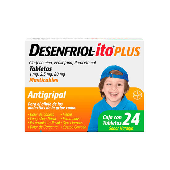 Imagen de Antigripal infantil sabor naranja Desenfriol-ito Plus 24 tabletas masticables