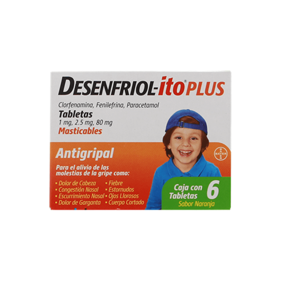Imagen de Antigripal infantil sabor naranja Desenfriol-ito Plus 6 tabletas masticables