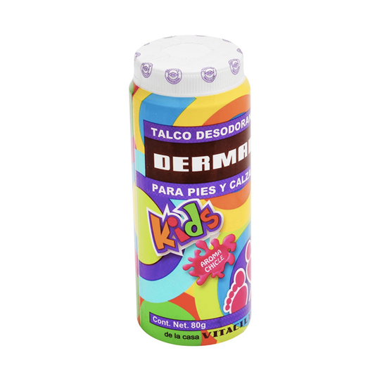 Imagen de Talco desodorante para pies y calzado Vitacilina Derman Kids aroma chicle 80g