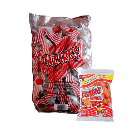 Imagen de Frituras de harina de maíz con chile Cazares Clásicos 25 pzas de 26g c/u (650g)