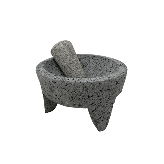 Imagen de Molcajete artesanal chico de piedra volcánica (14-17cm diámetro)