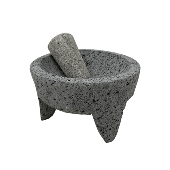 Imagen de Molcajete artesanal extra grande de piedra volcánica (25-27cm diámetro)