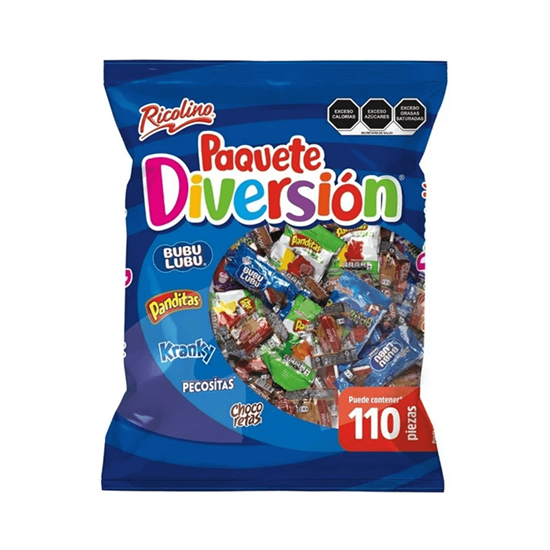 Imagen de Surtido de dulces Ricolino Paquete Diversión 110 pzas (1.38kg)