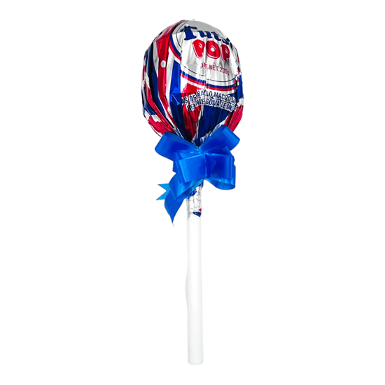 Imagen de Tutsi Pop Paletota gigante para regalo rellena con 10 paletas de caramelo macizo Tutsi Pop