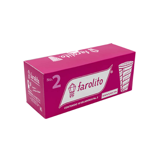 Imagen de Veladora envuelta sin vaso #2 (8.03cm de alto) Profina Farolito paquete con 10 pzas