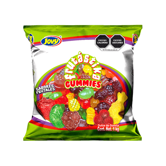 Imagen de Gomitas en forma de frutas sabores frutales Jovy Frutástika 1kg