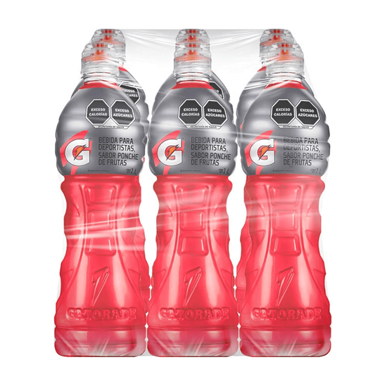 Imagen de Bebida para deportistas sabor ponche de frutas Gatorade paquete con 6 pzas de 1L c/u