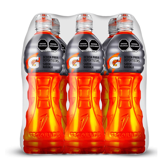 Imagen de Bebida para deportistas sabor naranja Gatorade paquete con 6 pzas de 1L c/u