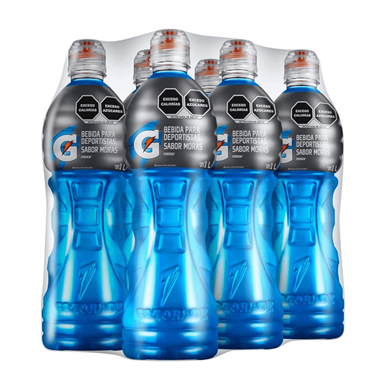 Imagen de Bebida para deportistas sabor moras Gatorade paquete con 6 pzas de 1L c/u