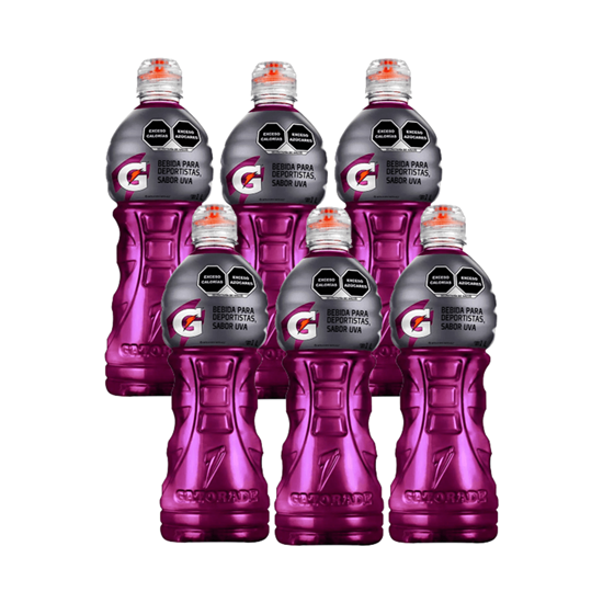 Imagen de Bebida para deportistas sabor uva Gatorade paquete con 6 pzas de 1L c/u