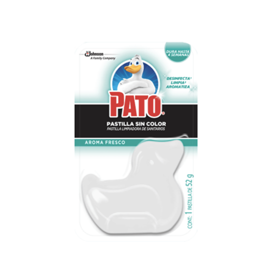 Imagen de Pastilla limpiadora para inodoros aroma fresco sin color Pato 52g
