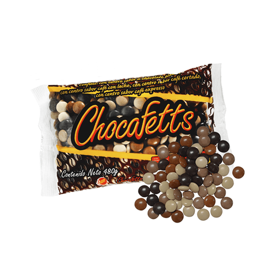 Imagen de Confites con rellenos sabor chocolate blanco y café Chocaffets 480g