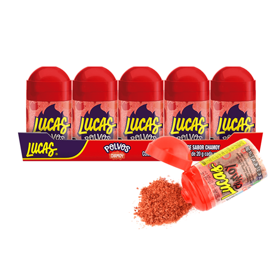 Imagen de Polvo agridulce sabor chamoy Baby Lucas Polvos 10 pzas de 20g c/u (200g)