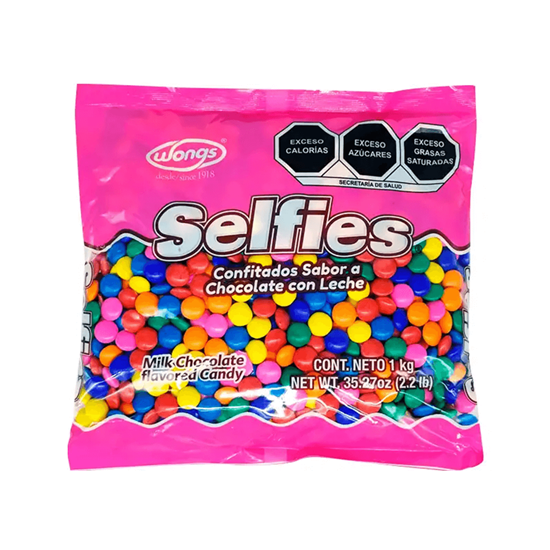 Imagen de Confitados/lunetas sabor chocolate con leche Wongs Selfies 1kg