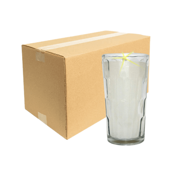 Imagen de Veladora en vaso cubero iglú de vidrio (13.3cm de alto) Induvelsa caja con 20 pzas