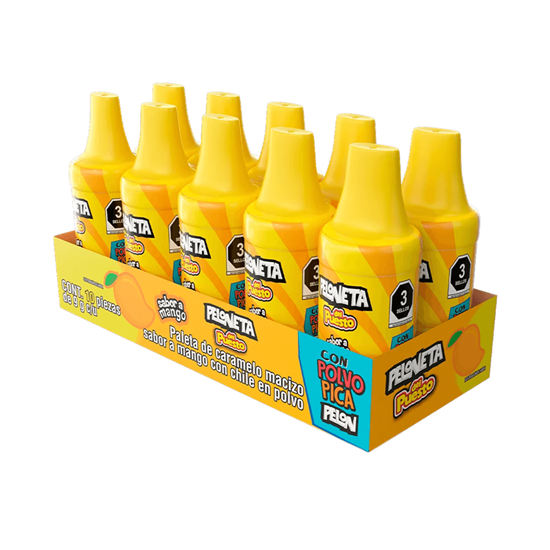 Imagen de Paleta de caramelo sabor mango con chile en polvo Peloneta del Puesto 10 pzas de 9g c/u (90g)