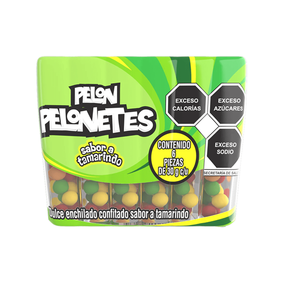 Imagen de Dulce enchilado confitado sabor tamarindo Pelón Pelonetes 6 pzas de 30g c/u (180g)