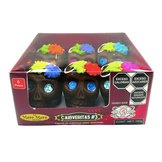 Imagen de Calaveritas de chocolate medianas #3 La Mera Mera Calavera 6 pzas (180g)